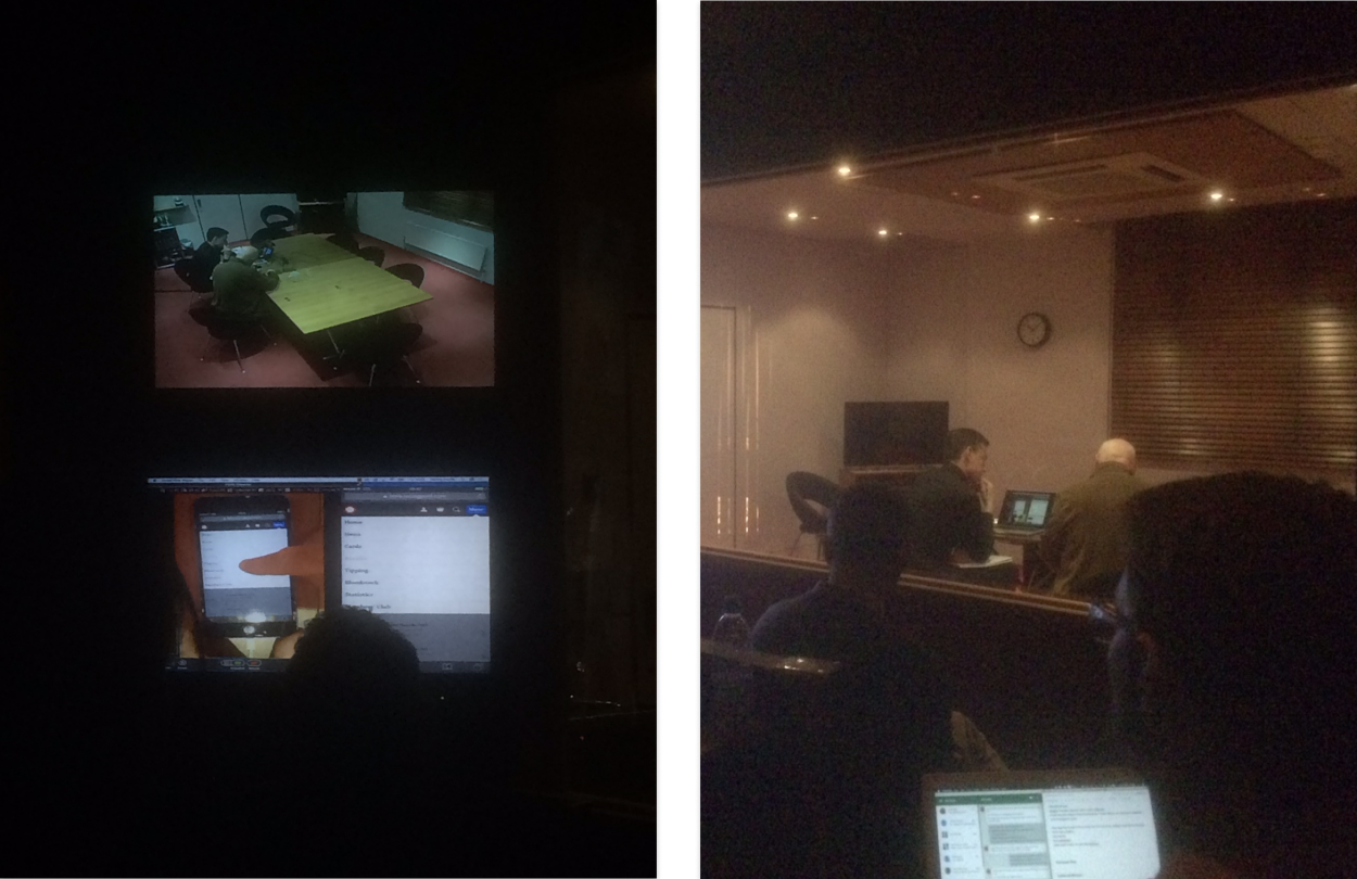 Usability testing sessions with a live prototype